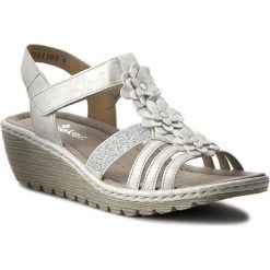 Rzymianki damskie: Sandały RIEKER - K3762-80 White Combinatiom