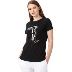 Trussardi Jeans Koszulka Czarny. Czarne podkoszulki męskie Trussardi Jeans, l, z nadrukiem, z bawełny, z długim rękawem. Za 309,95 zł.