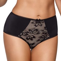 Figi klasyczne Ava. Brązowe majtki damskie koronkowe marki Avalingerie, bez wzorów. Za 43,99 zł.
