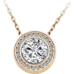 Naszyjniki damskie: Pozłacany naszyjnik z kryształkami Swarovski – dł. 42 cm