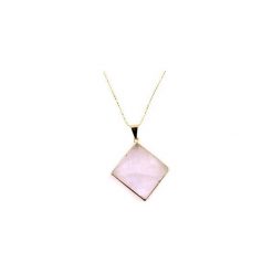 Colare Kwarc Różowy złoto romb. Różowe naszyjniki damskie Brazi druse jewelry, z kwarcem, srebrne. Za 170,00 zł.