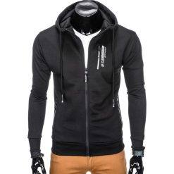 Bluzy męskie: BLUZA MĘSKA ROZPINANA Z KAPTUREM B794 - CZARNA