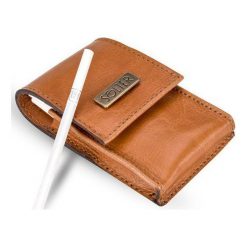 Skórzane męskie etui na papierosy SA14 SLIM jasnobrązowe - SLIM \ jasny brąz. Pomarańczowe etui męskie Solier, ze skóry. Za 29,99 zł.