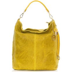 Skórzany shopper bag w kolorze żółtym - 42 x 38 x 17 cm. Żółte torby na zakupy damskie marki Best of Italian Summer Bags, w paski, z materiału. W wyprzedaży za 391,95 zł.