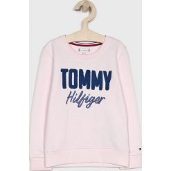 Tommy Hilfiger - Bluza dziecięca 104-176 cm. Różowe bluzy dziewczęce TOMMY HILFIGER, z nadrukiem, z bawełny, bez rękawów, bez kaptura. Za 249,90 zł.
