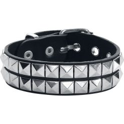 Bransoletki męskie: Blackheart Studs Bransoletka skórzana czarny/odcienie srebrnego