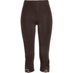 Legginsy rybaczki bonprix ciemnobrązowy. Pomarańczowe spodnie damskie bonprix, z koronki. Za 32,99 zł.