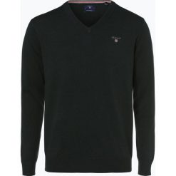 Gant - Sweter męski, zielony. Zielone bez kategorii GANT, m, z haftami, z bawełny, sportowe, z dekoltem w serek. Za 349,95 zł.