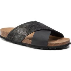 Klapki KAZAR - Nonne 45068-ST-00 Black. Czarne klapki damskie Kazar, bez wzorów, ze skóry ekologicznej, na wysokim obcasie. W wyprzedaży za 169,00 zł.