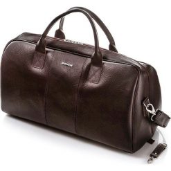 Podróżna torba skórzana Brodrene Cortez C10 ciemny brąz. Torby podróżne Brødrene, w paski, ze skóry, eleganckie. Za 749,99 zł.