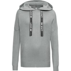 Swetry damskie: Sweter dzianinowy z drukowanymi paskami bonprix jasnoszary melanż