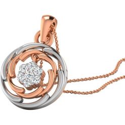 Naszyjniki damskie: Pozłacany naszyjnik z zawieszką z diamentem – dł. 40 cm