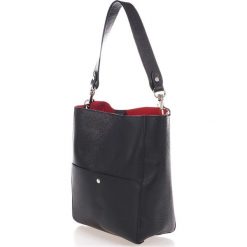 Torebki klasyczne damskie: Skórzana torebka w kolorze czarnym – 32 x 38 x 17 cm