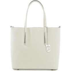 Torebki klasyczne damskie: Skórzana torebka w kolorze kremowym – 30 x 32 x 12 cm