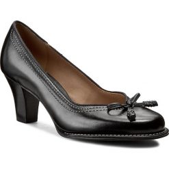Półbuty CLARKS - Bombay Lights 203067434 Black Leather. Czarne półbuty damskie Clarks, bez wzorów, ze skóry, na wysokim obcasie, na obcasie, bez zapięcia. W wyprzedaży za 279,00 zł.