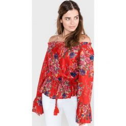 TWINSET Bluzka Czerwony. Czerwone bluzki damskie Twinset, s, w kwiaty, z bawełny, bez kołnierzyka, bez rękawów. Za 683,95 zł.