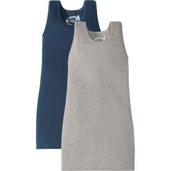 Sukienki dziewczęce letnie: Sukienka shirtowa (2 szt. w opak.) bonprix ciemnoniebieski + jasnoszary melanż