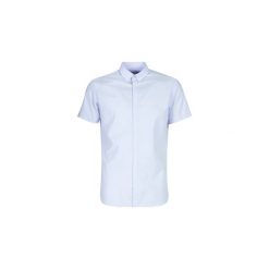 Koszule z krótkim rękawem Jack Jones JPRLOGO. Niebieskie koszule męskie Jack & Jones, m, bez wzorów, bez kołnierzyka, z krótkim rękawem. Za 143,20 zł.