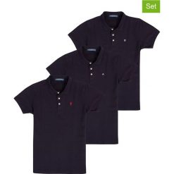 Koszulki polo (3 szt.) w kolorze granatowym. Niebieskie koszulki męskie Polo Club Men, m, z haftami, z bawełny, polo, bez rękawów. W wyprzedaży za 212,95 zł.