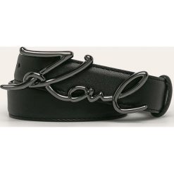 Karl Lagerfeld - Pasek skórzany. Czarne paski damskie KARL LAGERFELD, w paski, ze skóry. W wyprzedaży za 329,90 zł.