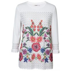 Desigual Bluzka Damska Ts Brenda S Biały. Białe bluzki damskie Desigual, na co dzień, s, bez wzorów, z materiału, bez kołnierzyka, bez rękawów. Za 249,00 zł.