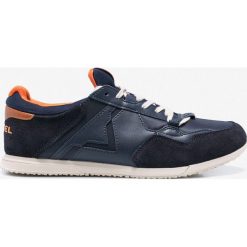 Diesel - Buty. Niebieskie buty sportowe męskie marki Diesel, z materiału, na sznurówki. W wyprzedaży za 249,90 zł.