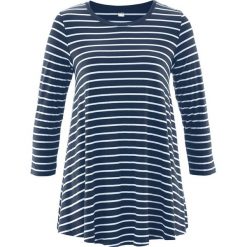 Tunika, rękawy 3/4 bonprix ciemnoniebiesko-biały. Niebieskie tuniki damskie bonprix. Za 74,99 zł.