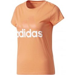Adidas Koszulka Sportowa Ess Li Slim Tee Easy Coral/White S. Białe topy sportowe damskie Adidas, s, z bawełny, z klasycznym kołnierzykiem. W wyprzedaży za 51,00 zł.
