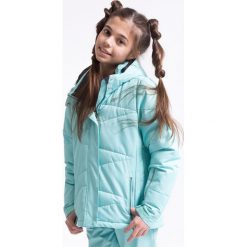 Kurtka narciarska dla dużych dziewcząt JKUDN401z - miętowy jasny. Zielone kurtki chłopięce marki 4F JUNIOR, na zimę, z materiału, z kapturem. Za 199,99 zł.