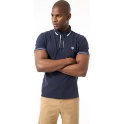Koszulka polo w kolorze granatowym. Niebieskie koszulki męskie Jimmy Sanders, xl, z haftami, z bawełny, bez rękawów. W wyprzedaży za 79,95 zł.
