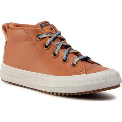 Sneakersy CONVERSE - Ctas Street Boot Md 668490C Warm Tan/Cape Blue. Pomarańczowe trampki chłopięce Converse, bez wzorów, ze skóry, street, bez zapięcia. Za 239,00 zł.
