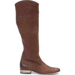 Wsuwane kozaki na niskim obcasie - skóra naturalna - model 125 - kolor brązowy przecierka. Pomarańczowe kozaki damskie Zapato, na lato, z jeansu, eleganckie, na wysokim obcasie, na płaskiej podeszwie, bez zapięcia. W wyprzedaży za 366,75 zł.