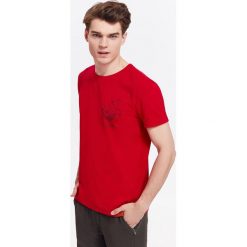 T-shirty męskie: T-SHIRT MĘSKI Z KONTRASTOWYMI LAMÓWKAMI