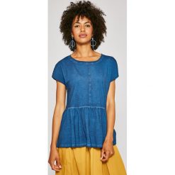Medicine - Top Rustic Indigo. Niebieskie topy damskie marki MEDICINE, s, z bawełny, z okrągłym kołnierzem. W wyprzedaży za 29,90 zł.