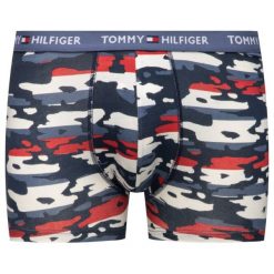 Bokserki TOMMY HILFIGER Trunk UM0UM01533. Niebieskie bokserki męskie TOMMY HILFIGER, bez wzorów, z elastanu. Za 99,00 zł.
