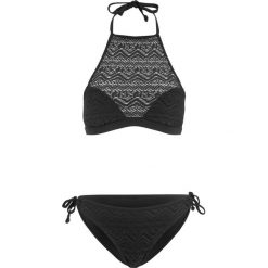 Bikini z biustonoszem bustier (2 części) bonprix czarny. Czarne stroje kąpielowe damskie bonprix, bez wzorów. Za 89,99 zł.