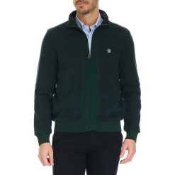 Golfy męskie: Sweter w kolorze szaro-zielonym