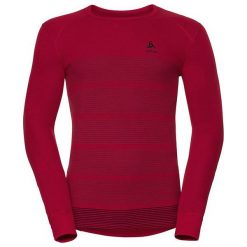 Odlo Koszulka męska Shirt l/s crew neck GOD bordowa r. L (192132). Czerwone koszulki sportowe męskie Odlo, l. Za 149,95 zł.