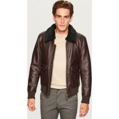 Kurtka pilotka slim fit - Brązowy. Brązowe kurtki męskie Reserved, l. Za 299,99 zł.