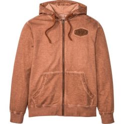 Bluza rozpinana z kapturem bonprix brązowo-złoty. Pomarańczowe bluzy męskie bonprix, s, z aplikacjami, z kapturem, bez rękawów, z kapturem. Za 129,99 zł.
