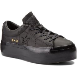 Sneakersy CONVERSE - One Star Platform Ox 559898C Black/Black/Black. Czarne półbuty damskie Converse, ze skóry. W wyprzedaży za 299,00 zł.