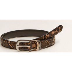 Mango - Pasek Snake. Żółte paski damskie marki Mango, w paski, ze skóry ekologicznej. Za 49,90 zł.