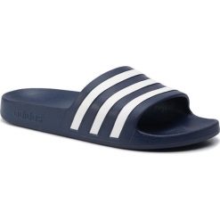 Klapki adidas - adilette Aqua F35542 Dkblue/Ftwwht/Dkblue. Niebieskie klapki damskie Adidas, bez wzorów, z tworzywa sztucznego, bez obcasa. Za 79,95 zł.