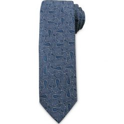 Męski Krawat Chattier - Niebieski, Oryginalny Wzór Paisley KRCH1043. Niebieskie krawaty męskie Chattier, bez wzorów, z tkaniny, eleganckie. Za 39,00 zł.