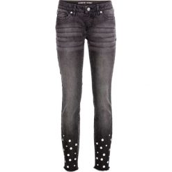 Dżinsy SKINNY z oczkami bonprix czarny denim. Czarne jeansy damskie bonprix, z jeansu. Za 129,99 zł.