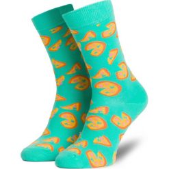 Skarpety Wysokie Unisex HAPPY SOCKS - PIZ01-7300 Zielony. Zielone skarpetki damskie marki Happy Socks, bez wzorów, z elastanu. Za 39,90 zł.