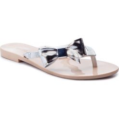 Japonki MELISSA - Harmonic Chrome III Ad 32602 Beige/Silver 52009. Szare klapki damskie Melissa, z aplikacjami, z tworzywa sztucznego, bez obcasa, na obcasie. W wyprzedaży za 199,00 zł.