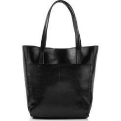 Torebka damska shopper bag czarna Paolo Peruzzi Z-35. Czarne torby damskie na zakupy Paolo Peruzzi, bez wzorów, ze skóry, bez dodatków. Za 249,99 zł.