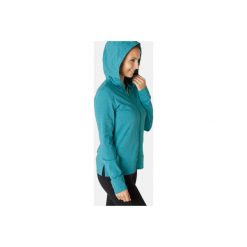 Bluza z kapturem Gym & Pilates 100 damska. Niebieskie bluzy damskie DOMYOS, xs, bez wzorów, z elastanu, bez rękawów, z kapturem. Za 64,99 zł.