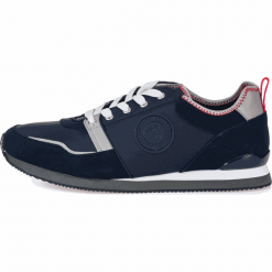 Trussardi Jeans tenisówki męskie 77A00245-9Y099999 41 ciemnoniebieskie. Niebieskie trampki męskie Trussardi Jeans, bez wzorów, z jeansu, bez zapięcia. Za 509,00 zł.